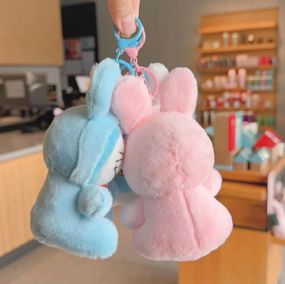 Bunny Doraemon Plush Bag Charm