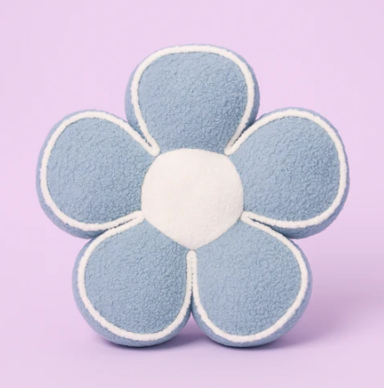 Soft Flower Pillow Blue