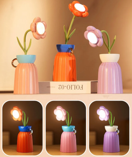 Flower Pot Rechargeable Desk Lamp