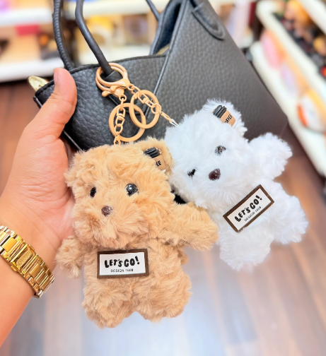 Furry Coffee Teddy Plush Bag Charm