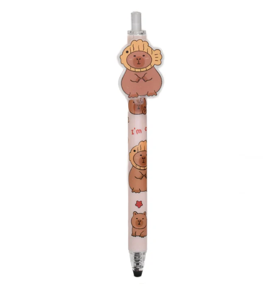 Capybara Gel Pen - Brown & Pink
