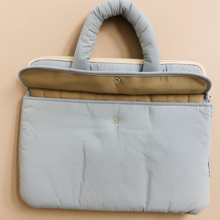 Puffed Blue Laptop Bag