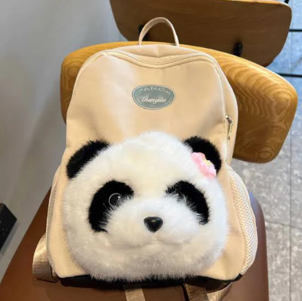 Girly Panda Plush Backpack