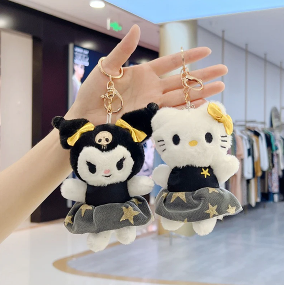 Black Sanrio Plush Keychain