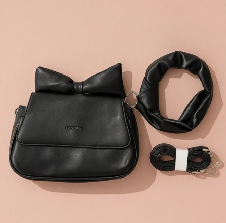 Puffed Bow Top Sling Bag