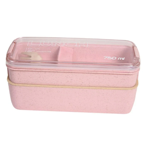 Wheat Straw Lunch Box 750 Ml - Pink
