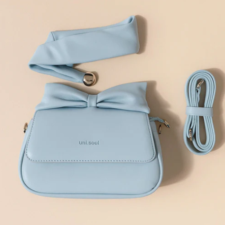 Puffed Bow Top Sling Bag