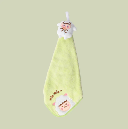 Sheep Plush Towel Green