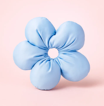 Puffy Flower Blue Scrunchie