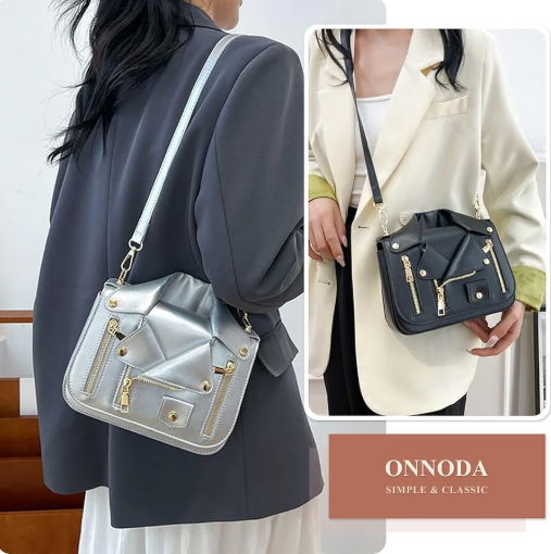 Faux Leather Shirt Sling Bag