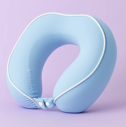 Blue Memory Foam Neck Pillow