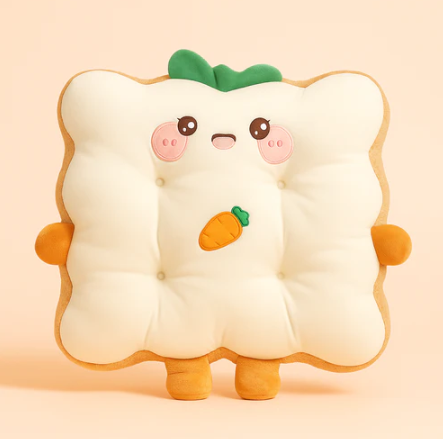 White Toastie Plushie Cushion