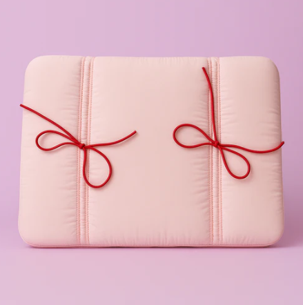 Pink Puffed Bow Laptop Sleeve