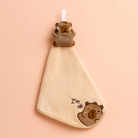Capybara Plush Towel Brown