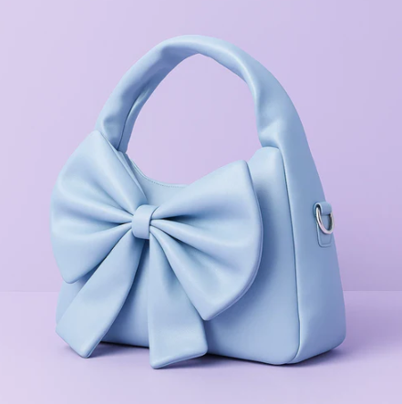 Cute Bow Sling Bag - Powder Blue