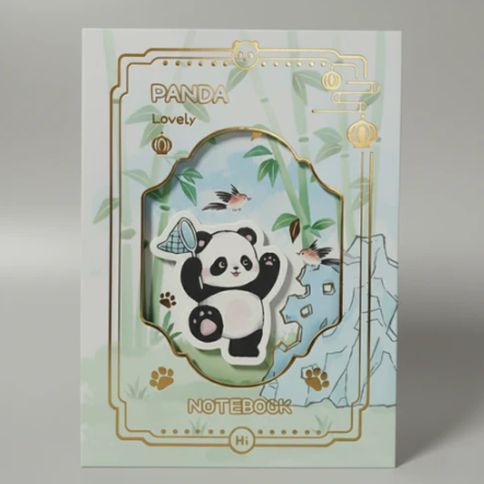Bamboo panda notebook - Peekaboo Panda