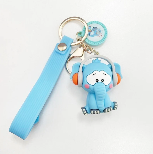 Headphone Elephant Keychain