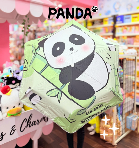 Bamboo Panda Automatic 3 Fold Umbrella