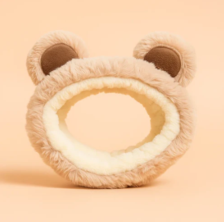 Bear Ear Skincare Headband Brown Soft