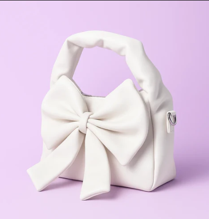 Cute Bow Sling Bag - White