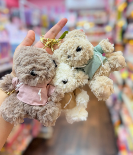 Furry Teddy Plush Bag Charm