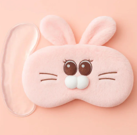 Curious Pink Bunny Cooling Eye Mask