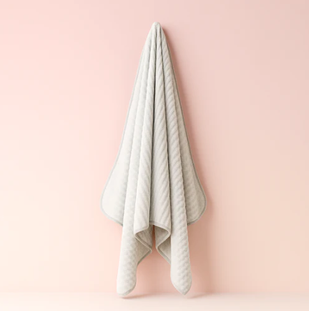 Block Pattern Microfibre Towel - Grey (S)