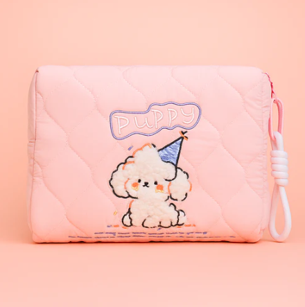 Puppy Makeup Utility Bag Pink