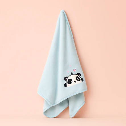 Panda Microfibre Towel Blue