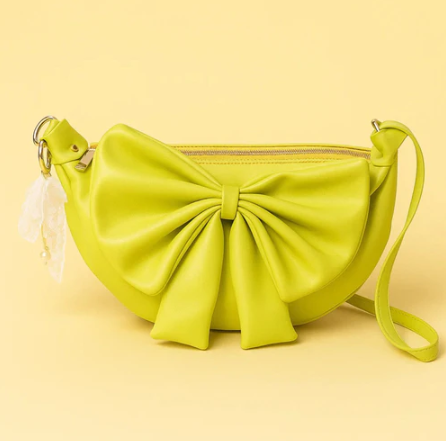 Round Bow Sling Bag - Lime Green