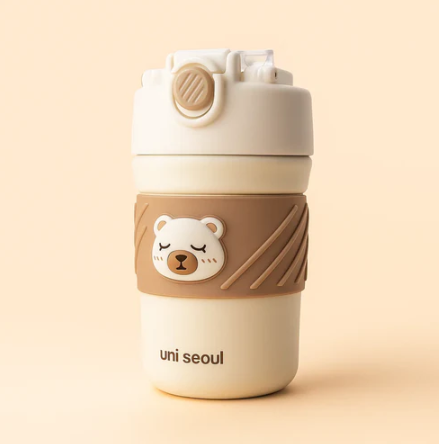 Bear Tumbler With Sleeve - Beige