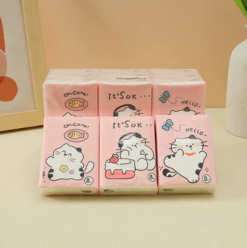Cat Pocket Tissue Pack of 9