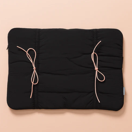 Black Puffed Bow Laptop Sleeve