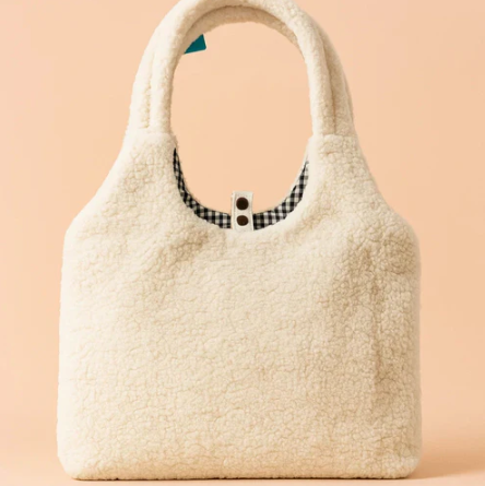 Red Apple Dog Furry Tote bag