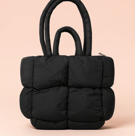 Puffed Tote Bag Black