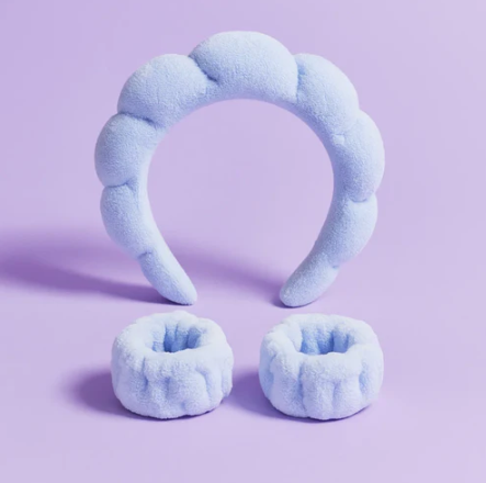 Bubble Skincare Headband Blue Hard