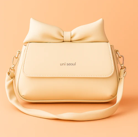 Puffed Bow Top Sling Bag