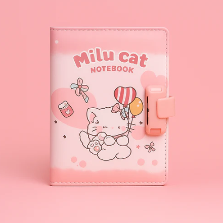Milu Cat Notebook - Balloon Adventure