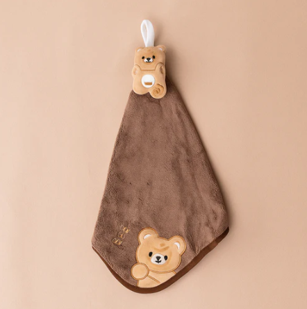 Bear Plush Towel Brown