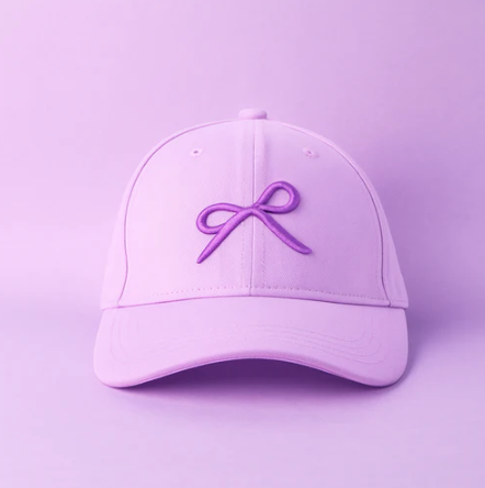 Purple Bow Baseball Cap