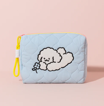 Lying Puppy Makeup Utility Bag Blue