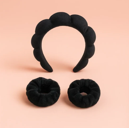 Bubble Skincare Headband Black Hard