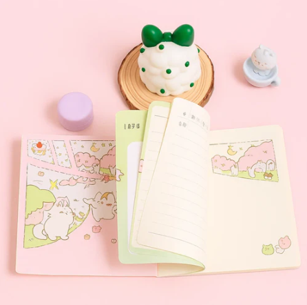 Milu Cat Notebook - Rainbow Dreams