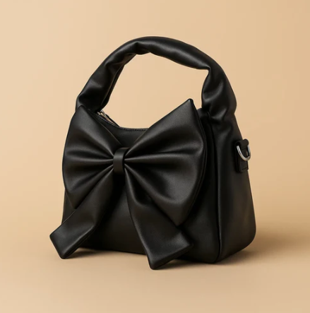 Cute Bow Sling Bag - Black