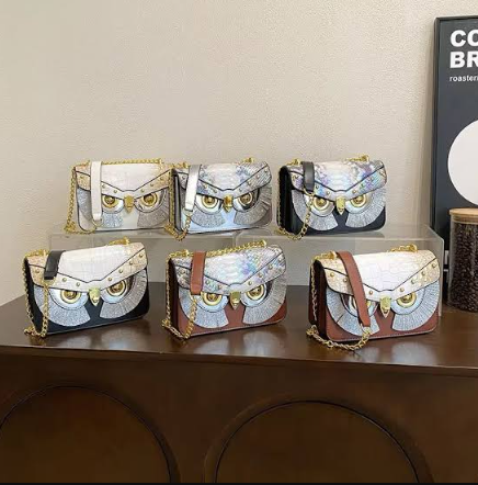 Faux Leather Owl Sling Bag