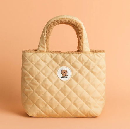 Reversible Brown Bear Furry Tote Bag