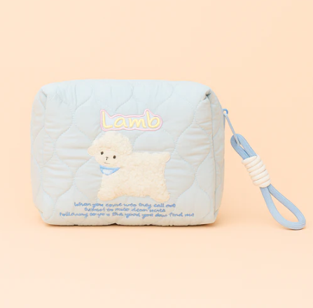Lamb Makeup Utility Bag Blue
