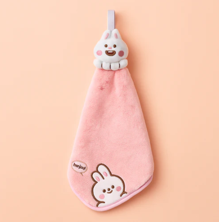 Bunny Plush Towel Pink