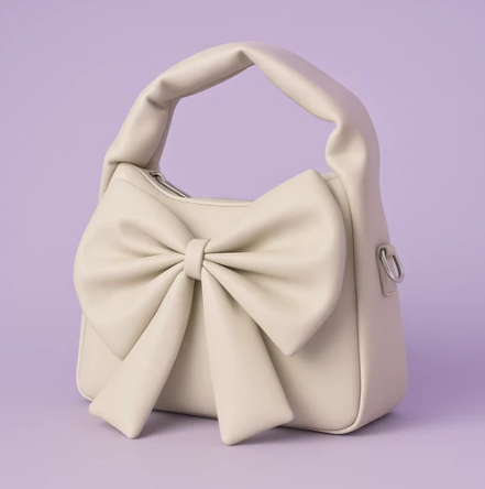 Cute Bow Sling Bag - Beige