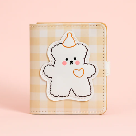 Party Puppy Beige Gingham Wallet